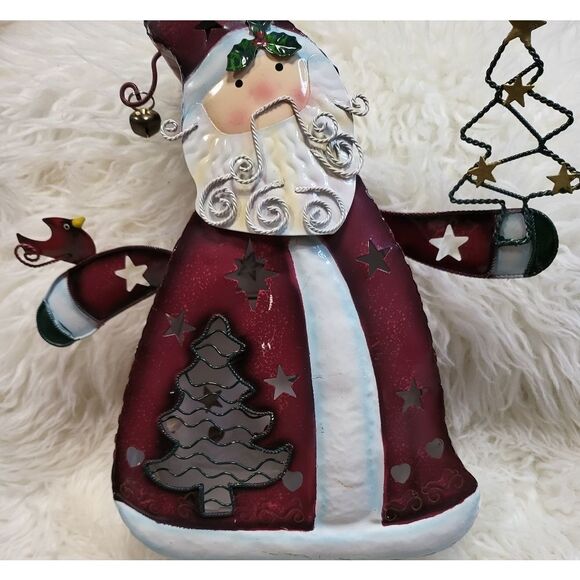 Other - Vintage metal Santa candle tea light holder